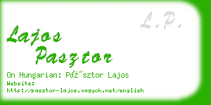 lajos pasztor business card